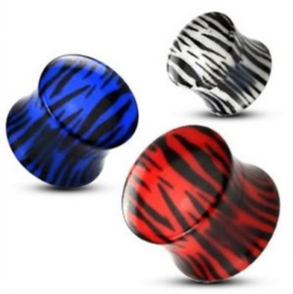 Tiger double flared Plug aus Kunststoff Piercing 6 -12mm