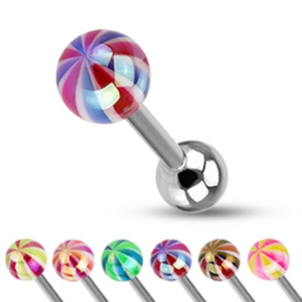 Unisex Zungenpiercing Länge: 16mm Chirurgenstahl Lollipop Candy Ball