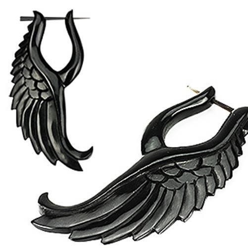 1 Paar handgeschnitzte Horn Tribal "Angelic Wing" Knochen