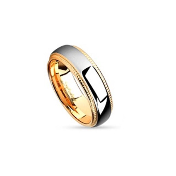 AF Edelstahl Ring roségold 6mm breit Metallspur mittig 47 (15) - 57 (18)