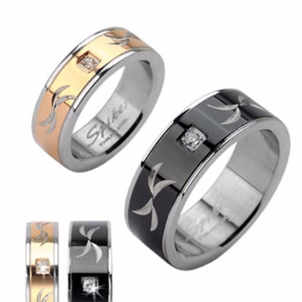 Herren Damen Ring gold schwarz 10 Größen Tribal