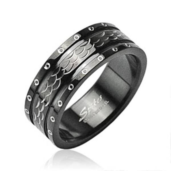 Herren Damen Ring Fingerring schwarz Tribal Edelstahl - RESTPOSTEN!!!