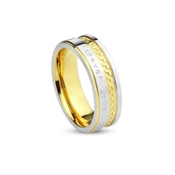 Edelstahl Ring silber gold schwarz 6/8mm Forever Love 47 (15) - 69 (22)