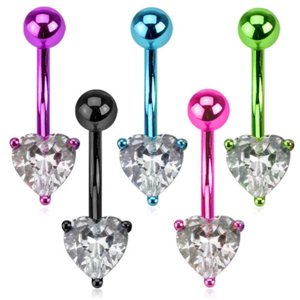 Bauchnabelpiercing Herz Neon TITAN Restposten nur 3 Farben verfügbar!