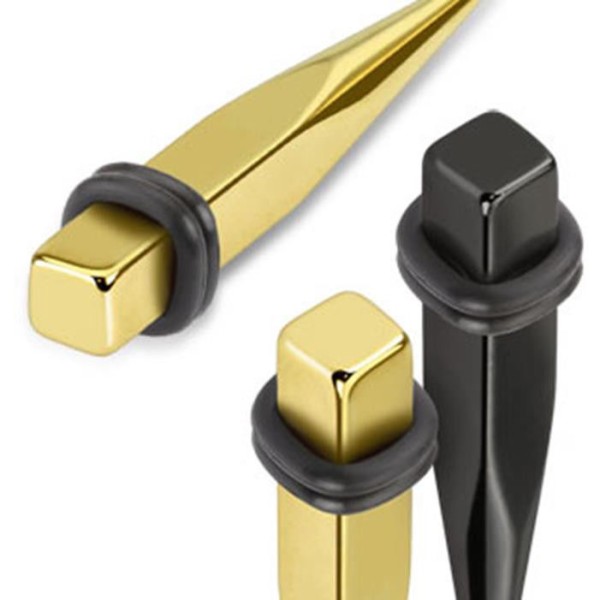 Expander Dehnstab "Square Style" gold schwarz 3-8mm