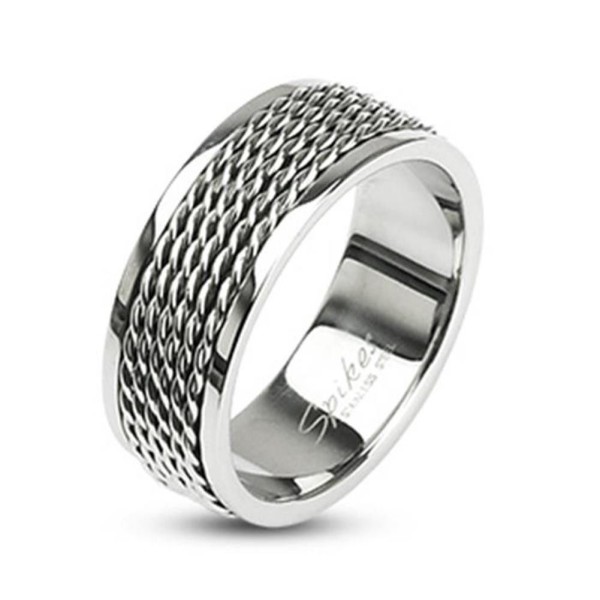 Herren Damen Ring silber "Chain Links" Edelstahl