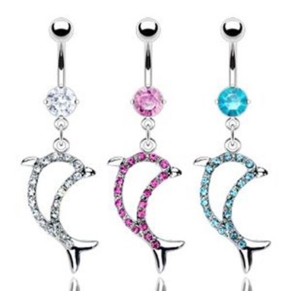 Bauchnabelpiercing Dolphin Line Multi Zirkonia Edelstahl PIERCINGS von COOLBODY