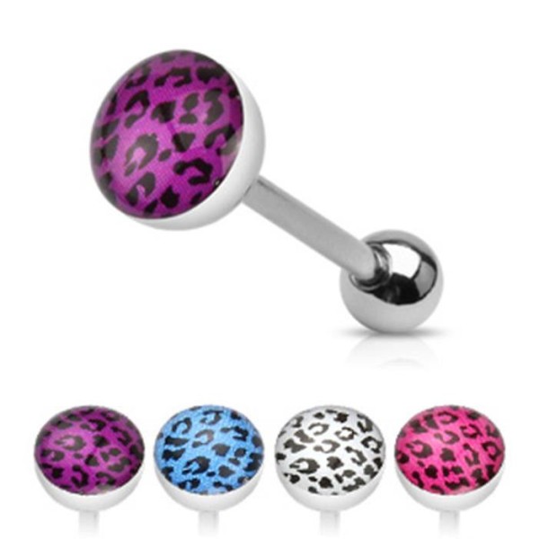 Epoxy Zungenpiercing "Leopard" 4 Farben oder Set