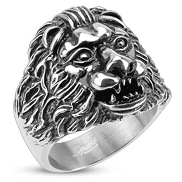 Herren Damen Ring "Grave Lion" Edelstahl - RESTPOSTEN!!!