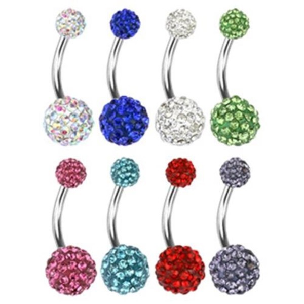 Bauchnabelpiercing Multi Ferido Kristalle in 7 Farben