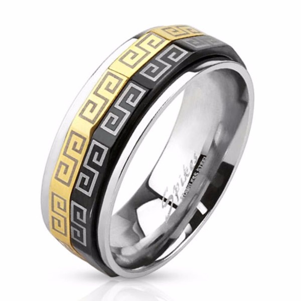 Herren Damen Ring Spinner Fingerring silber gold schwarz Edelstahl