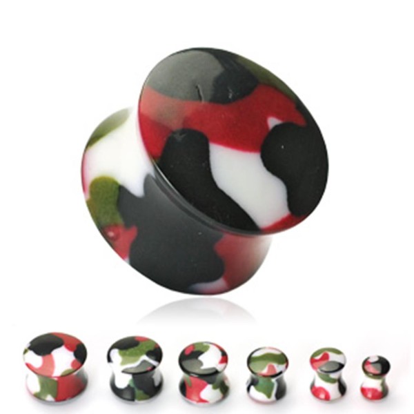 Flesh Saddle Plug Tunnel Piercing 6,5-16mm Camouflage- Restposten super günstig!