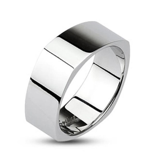 Herren Damen Ring Edelstahl silber "Quadrat" 10 Größen