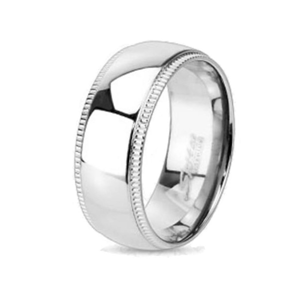 Coolbodyart Unisex Titan Ring silber "Groved Edge Line"